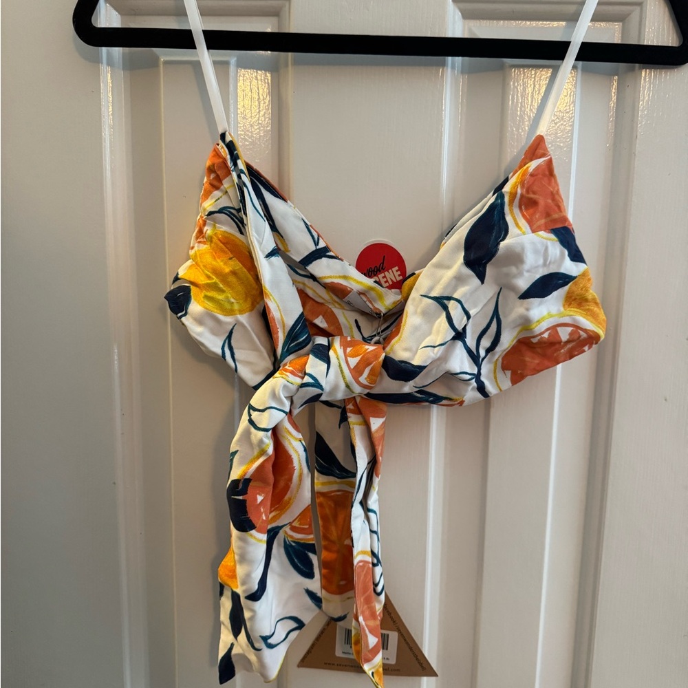 Seven Wonders Marilla Crop Top Citrus Print Small NWT